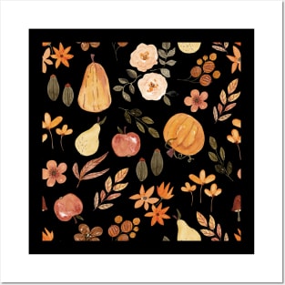 Autumn Fruits and Flowers Posters and Art